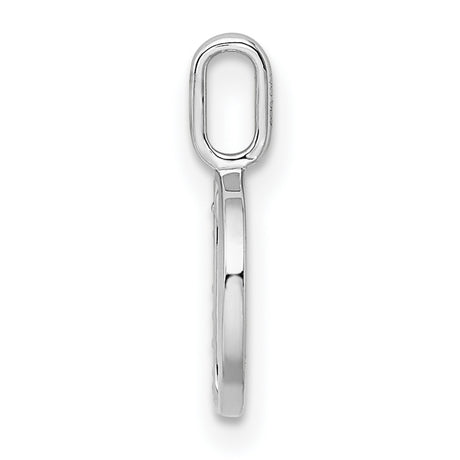 14k White Gold Letter D Pendant with Diamond Accent, Minimalist Initial Charm