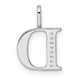 14k White Gold Letter D Pendant with Diamond Accent, Minimalist Initial Charm