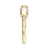 10k Yellow Gold Letter E Pendant Charm with Diamonds, Script Initial Jewelry