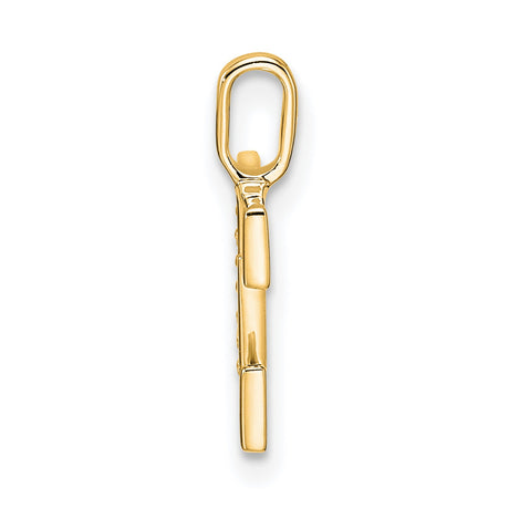 10k Yellow Gold Letter E Pendant Charm with Diamonds, Script Initial Jewelry