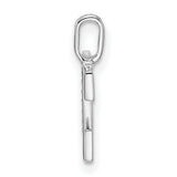 14k White Gold Letter E Pendant with Diamond Accents, Initial Alphabet Charm Jewelry