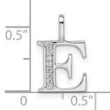 14k White Gold Letter E Pendant with Diamond Accents, Initial Alphabet Charm Jewelry