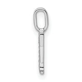 14k White Gold Letter F Pendant with Diamond Accents, Block Initial Charm