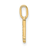 14k Yellow Gold Letter F Pendant with Pavé Diamond Accents, Classic Serif Monogram Charm