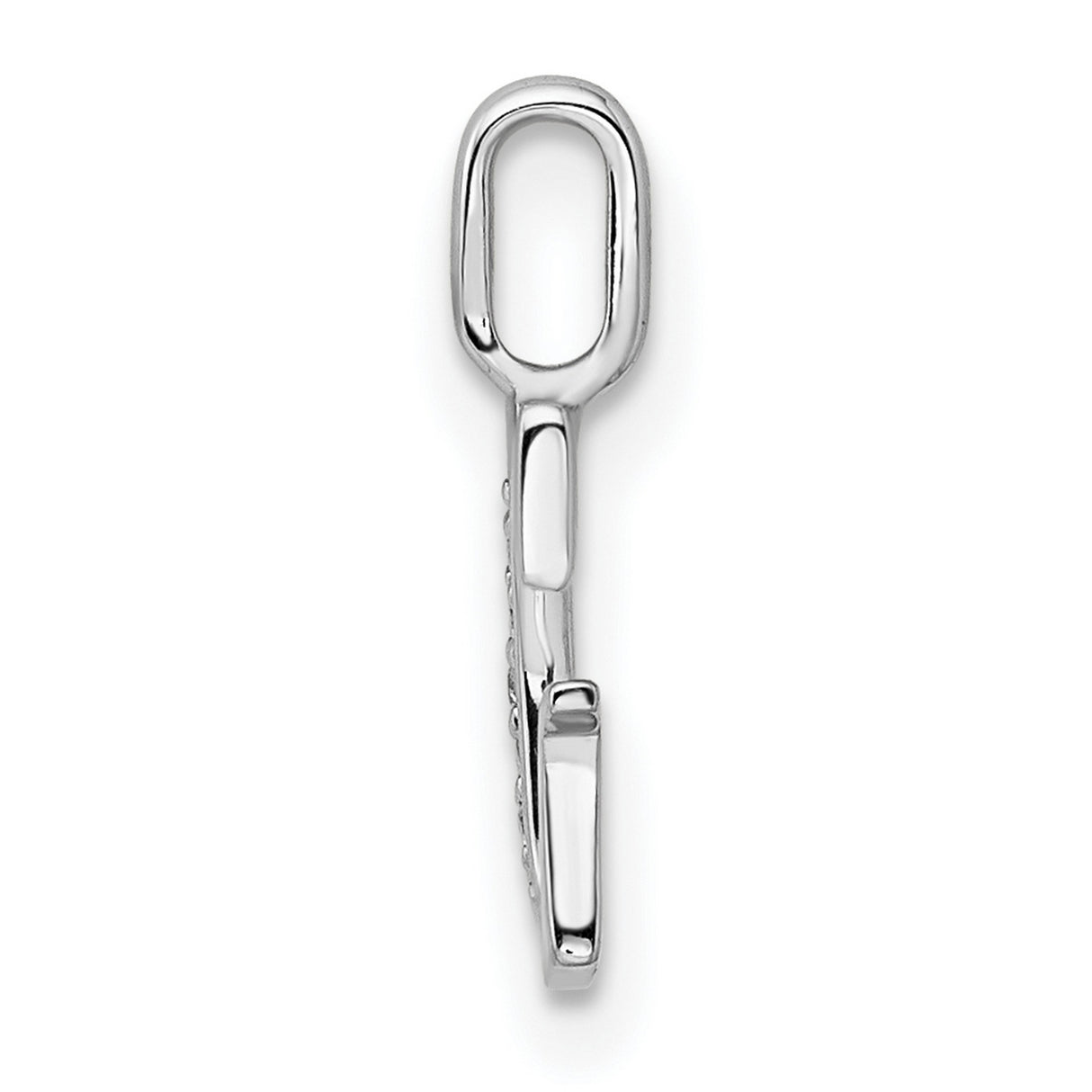 14k White Gold G Initial Pendant with Diamond Accents, Modern Letter Charm for Women