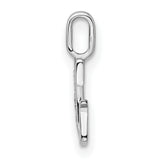 14k White Gold G Initial Pendant with Diamond Accents, Modern Letter Charm for Women