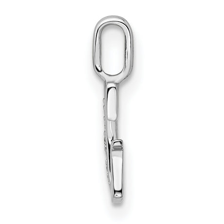 14k White Gold G Initial Pendant with Diamond Accents, Modern Letter Charm for Women