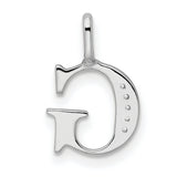14k White Gold G Initial Pendant with Diamond Accents, Modern Letter Charm for Women