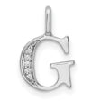 14k White Gold G Initial Pendant with Diamond Accents, Modern Letter Charm for Women