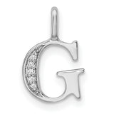 14k White Gold G Initial Pendant with Diamond Accents, Modern Letter Charm for Women