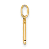10k Yellow Gold Letter H Pendant with Diamond Accent, Polished Initial Charm for Women
