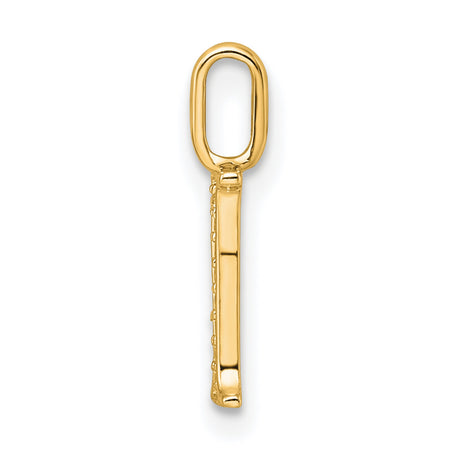 10k Yellow Gold Pendant with Diamond Accent, Block Letter I Monogram Charm
