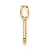 10k Yellow Gold Initial J Pendant with Diamond Accent, Polished Finish, Unisex Charm