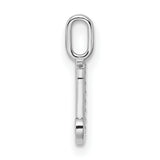 14k White Gold Initial J Pendant with Diamond Accents, Monogram Letter Charm for Women