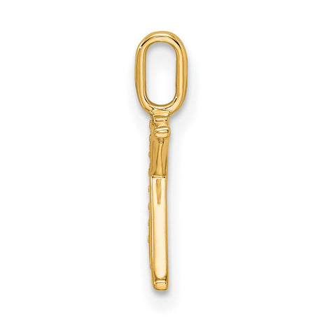 10k Yellow Gold Letter K Pendant with Diamond Accents, Sleek Alphabet Charm