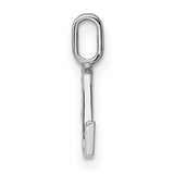 14k White Gold Letter L Pendant, Diamond Accented Initial Charm for Women