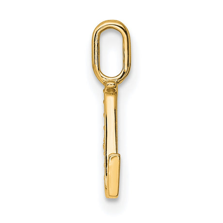 14k Yellow Gold Initial L Pendant with White Gemstones, Dainty Letter Charm for Women