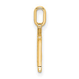 10k Yellow Gold Letter M Pendant with Diamond Accent, Pavé Texture, Polished Finish
