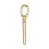 10k Yellow Gold Letter N Pendant with Diamond Accents, Script Monogram Charm