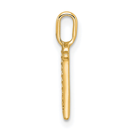 10k Yellow Gold Letter N Pendant with Diamond Accents, Script Monogram Charm