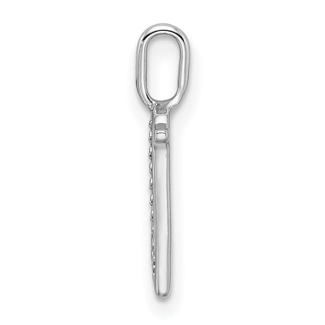 14k White Gold Initial N Pendant with Small Round Cut Diamonds, Custom Letter Charm for Women