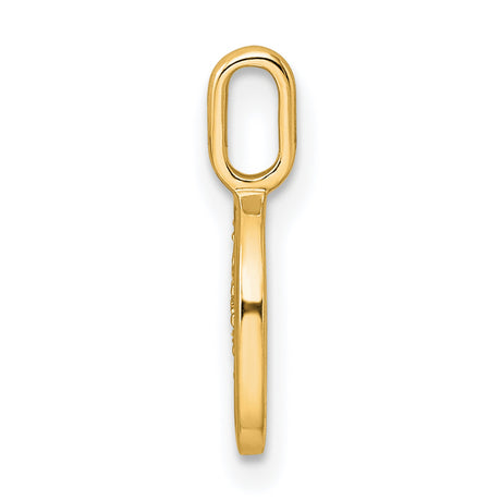 10k Yellow Gold Letter O Pendant with Diamond Accent, Alphabet Charm for Women