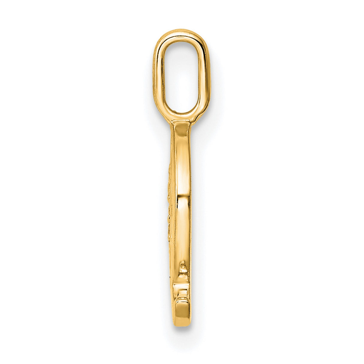 10k Yellow Gold Initial Q Pendant with Diamond Accents, Polished Letter Charm for Women
