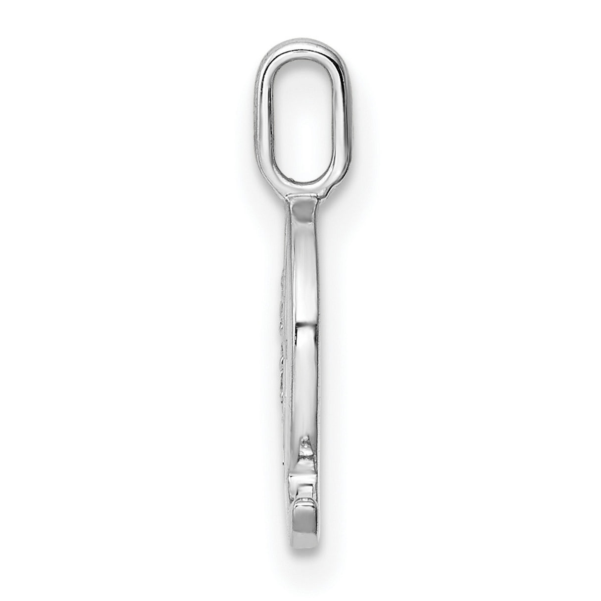14k White Gold Letter Q Pendant with Pavé Diamond Accents, Monogram Charm for Women