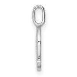 14k White Gold Letter Q Pendant with Pavé Diamond Accents, Monogram Charm for Women