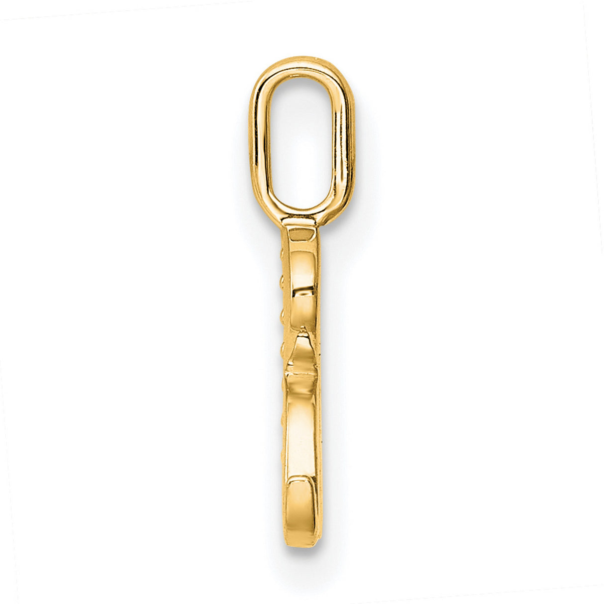 10k Yellow Gold Letter R Pendant Charm with Diamond Accent, Classic Serif Font
