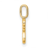10k Yellow Gold Letter R Pendant Charm with Diamond Accent, Classic Serif Font