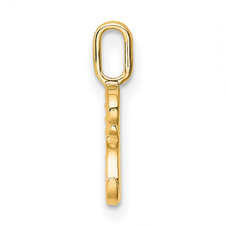 10k Yellow Gold Letter R Pendant Charm with Diamond Accent, Classic Serif Font