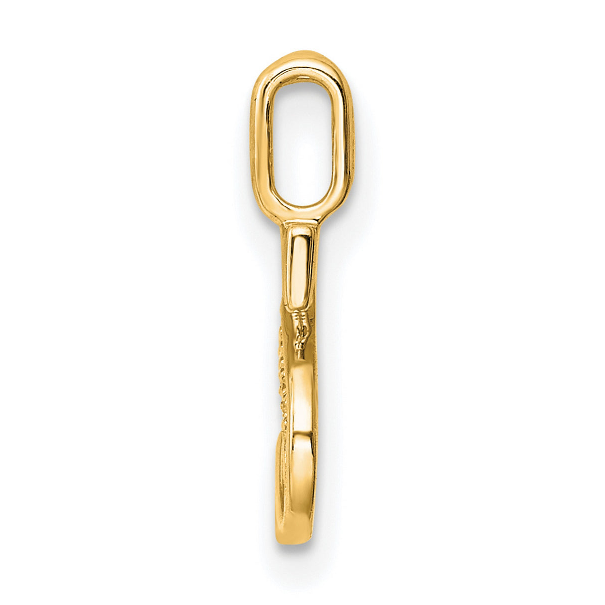 10k Yellow Gold Initial S Pendant with Diamond Accent, Polished Alphabet Charm