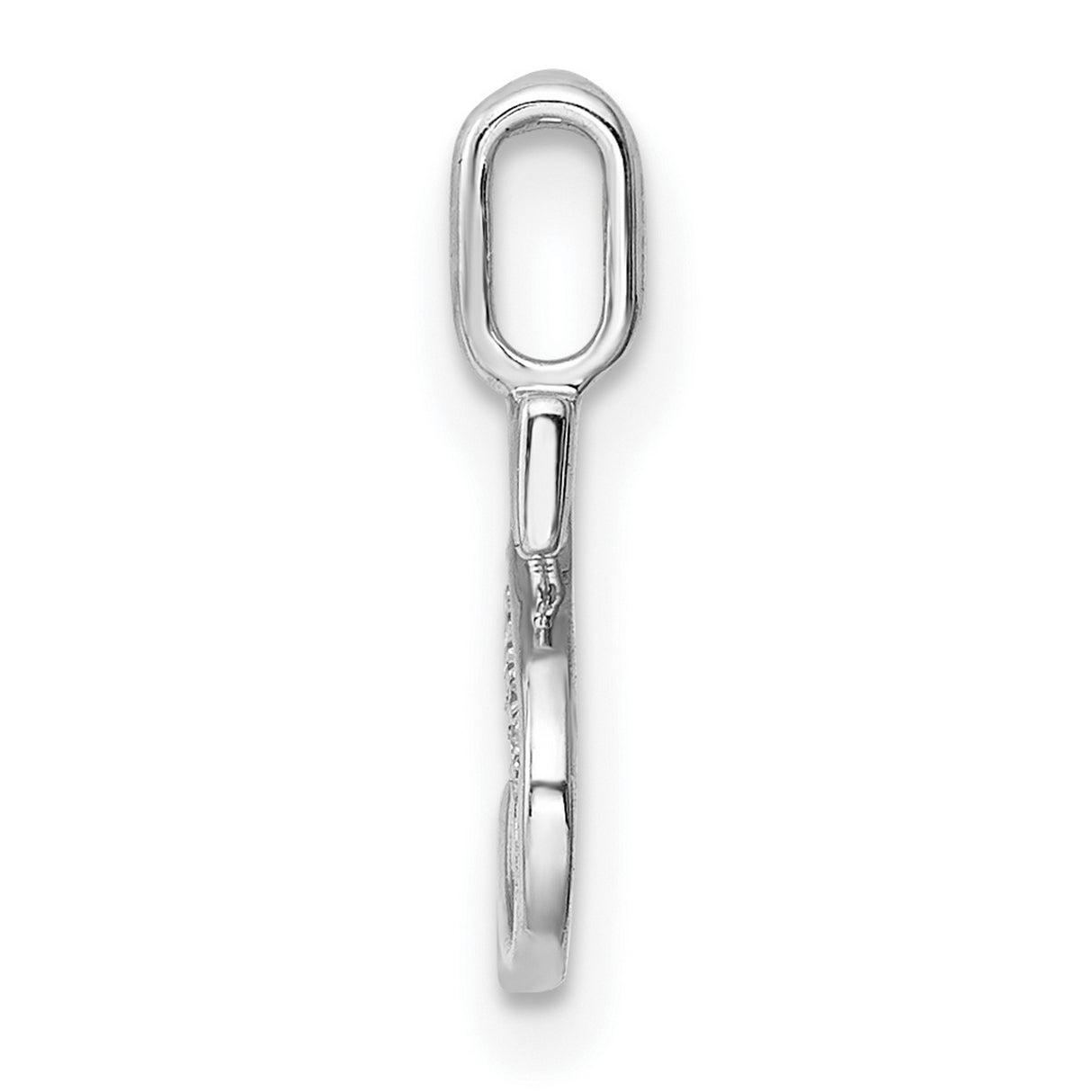 14k White Gold S Pendant with Diamond Accents, Script Initial Charm for Women