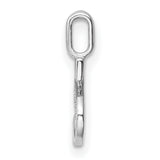 14k White Gold S Pendant with Diamond Accents, Script Initial Charm for Women