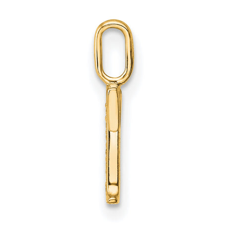 14k Yellow Gold Tau Cross Pendant with Inset Diamonds, Christian Religious Charm for Women