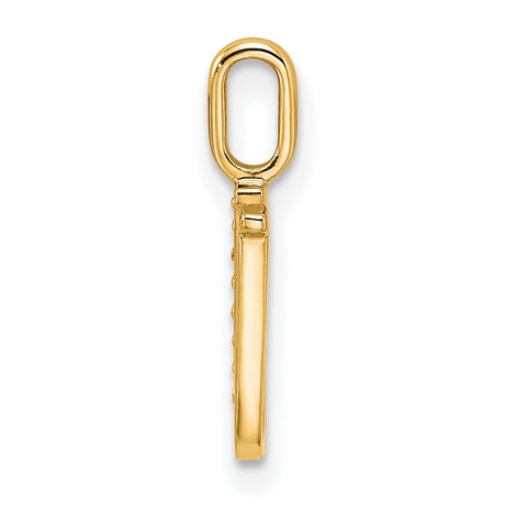 10k Yellow Gold Letter U Pendant with Diamond Accents, Initial Charm for Women or Unisex