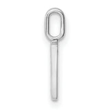 14k White Gold Letter V Pendant with Diamond Accents, Dainty Monogram Charm for Women