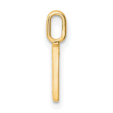 14k Yellow Gold Letter V Pendant with White Stone Accents, Polished Initial Charm for Women