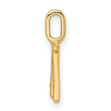 14k Yellow Gold Letter W Pendant with Pavé Diamond Accents, Polished Monogram Charm