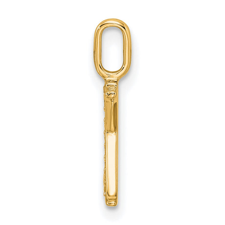 10k Yellow Gold Letter X Pendant with Diamond Accents, Polished Finish, Unisex Monogram Charm