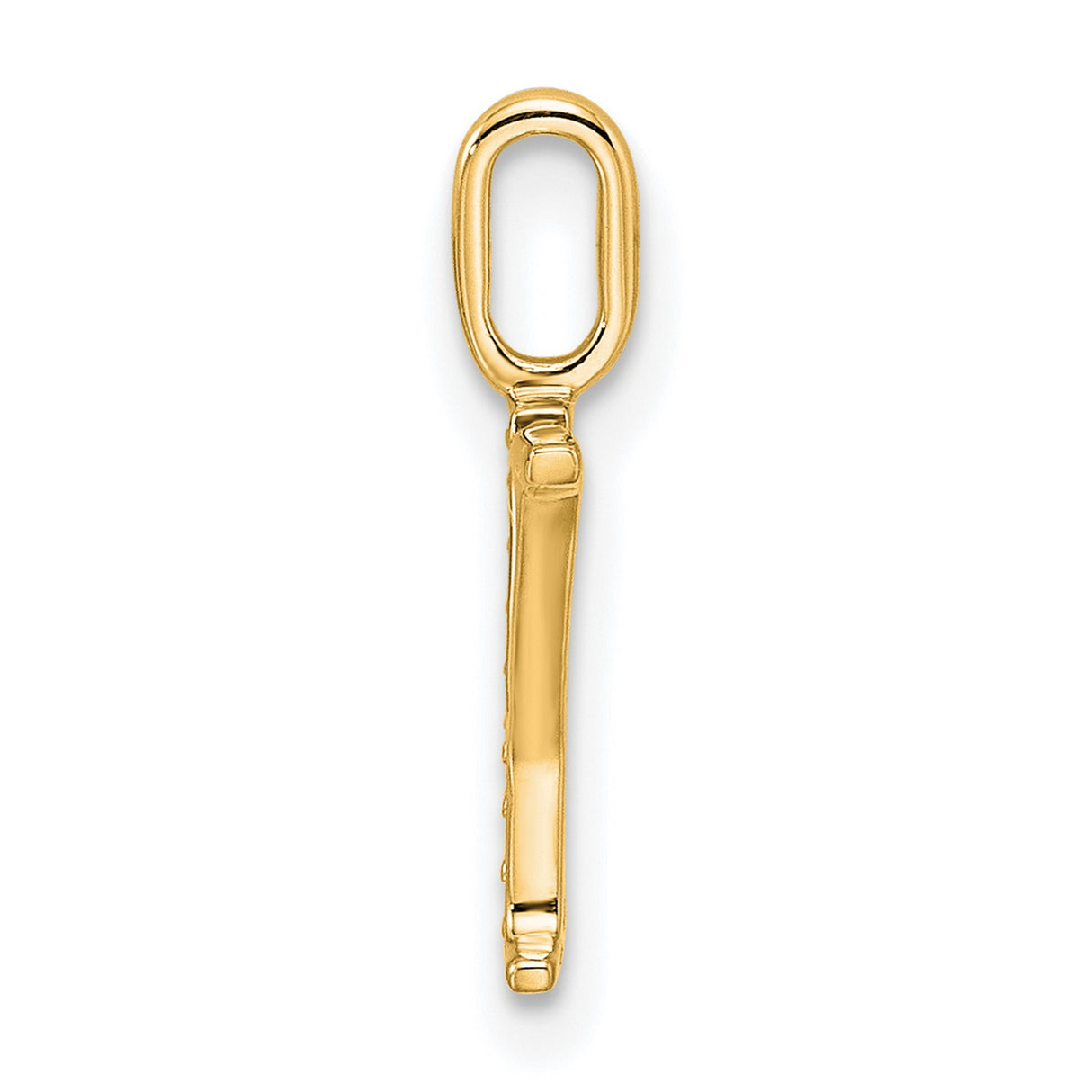 Diamond Letter Y Initial Charm Pendant in Real 10k Yellow Gold