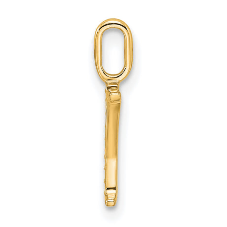 Diamond Letter Y Initial Charm Pendant in Real 10k Yellow Gold