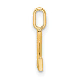 10k Yellow Gold Z Initial Pendant with Diamond Accents, Polished Letter Charm for Women