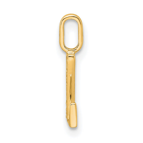10k Yellow Gold Z Initial Pendant with Diamond Accents, Polished Letter Charm for Women