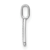 14k White Gold Letter A Pendant with Pavé Diamonds, Dainty Monogram Charm for Women