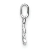 14k White Gold Diamond Initial Pendant, Letter E Alphabet Charm for Women