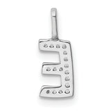 14k White Gold Diamond Initial Pendant, Letter E Alphabet Charm for Women