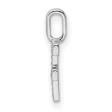Diamond Letter F Initial Charm Pendant in Real 14k White Gold