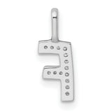 Diamond Letter F Initial Charm Pendant in Real 14k White Gold